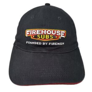 Horizon Baseball Cap Black Red OS Hat Firehouse Subs Slideback Cotton Adjustable